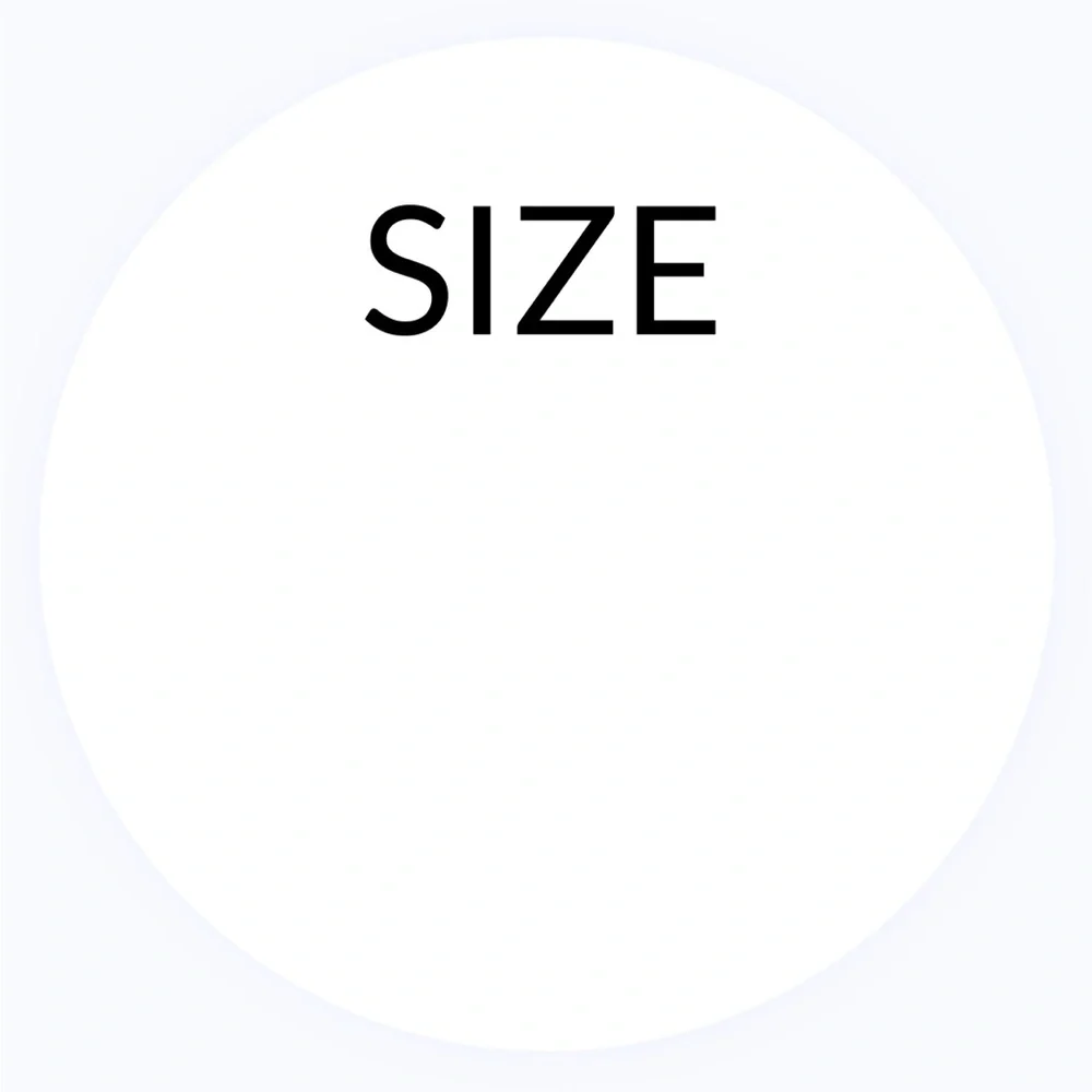 30 STICKERS - 2” ROUND - SIZE LABELS TO FILL IN & INPUT ODD SIZES OR # SIZES